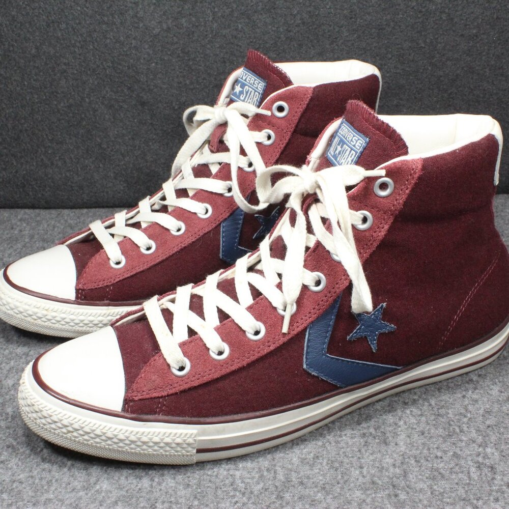 Converse Star Player Ev Mid Maroon Navy White High Top Sneakers Men's Size 11.5